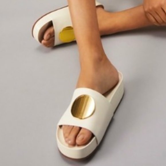 Tory Burch PATOS SLIDE Platform Sandals SUPER COMFY! 9.5 New Ivory Cream - Picture 12 of 14